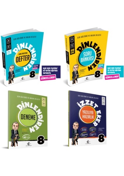 8.sınıf Lgs Dinlendiren Defter - Dinlendiren Soru Bankası - Eker Test 40'lı Deneme - Izzet Eker Yazılıya Hazırlık 4'lü Set