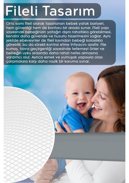 180X65 cm Katlanır Bebek Yatak Bariyeri - Mega Boy Koruma Bariyeri Koruyucu Baza Korkuluğu Gri fiyatları