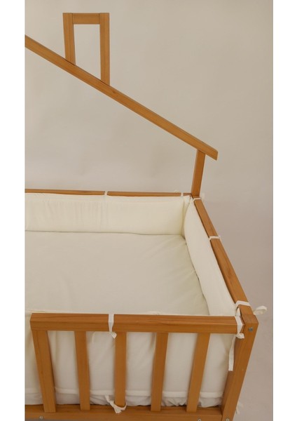 90X190 cm Montessori Yataklar Için Yan Koruma Seti Ekru fırsatları