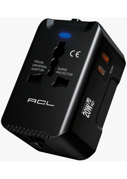 Evrensel Eu Us Au Uk Priz Fiş Çevirici Dönüştürücü Seyahat Adaptörü 2 Type-C 1 USB Çıkışlı Adaptör