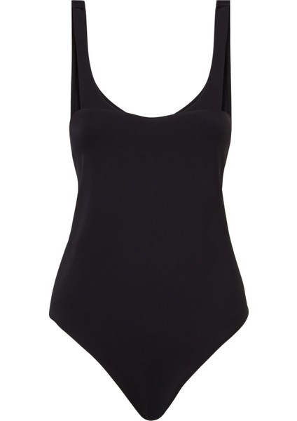 Klasik Korse Tank Bodysuit - Siyah