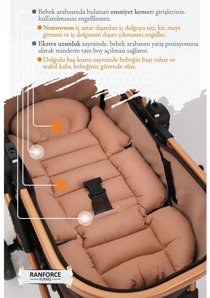 Ortopedik Bel Destekli Bebek Arabası Minderi, Pamuk Kumaş - Orijinal Ürün modelleri