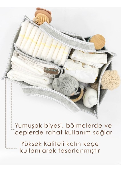 Çok Amaçlı Kalın Keçe Anne Bebek Bakım Çantası, Dolap Içi Organizer, Scotch Serisi fiyatları