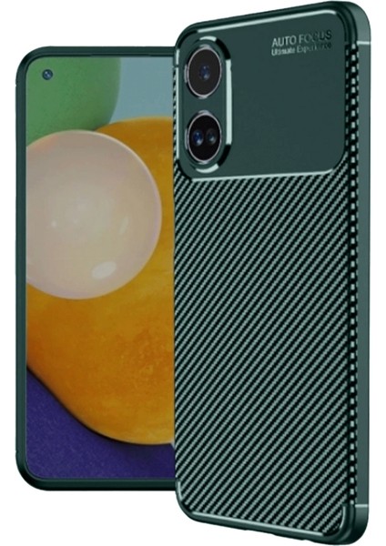 Oppo A38 Kılıf Negro Karbon Kamera Korumalı Silikon Yeşil