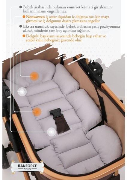 Ortopedik Bel Destekli Bebek Arabası Minderi, Pamuk Kumaş - Orijinal Ürün modelleri