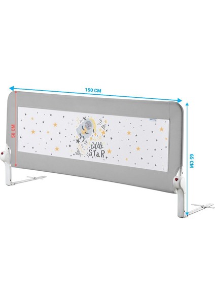 150*65 cm Gri Renk Yatak Bariyeri, Yatak Korkuluğu