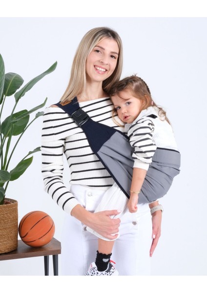 Taş Gri Ergonomik Bebek Taşıma Çantası Bebek Taşıyıcı Sling Puset Ana Kucağı Kanguru Hafif Pratik