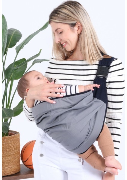 Taş Gri Ergonomik Bebek Taşıma Çantası Bebek Taşıyıcı Sling Puset Ana Kucağı Kanguru Hafif Pratik