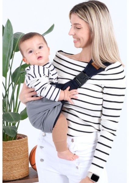 Taş Gri Ergonomik Bebek Taşıma Çantası Bebek Taşıyıcı Sling Puset Ana Kucağı Kanguru Hafif Pratik