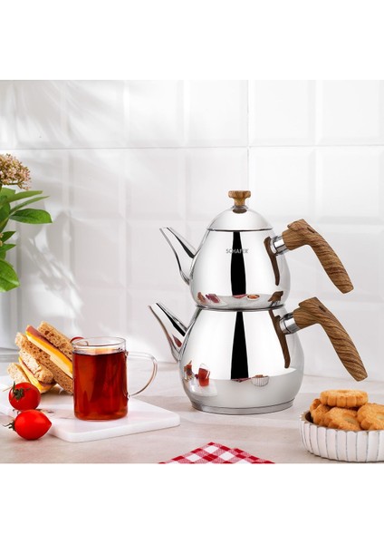 Küçük Boy Çaydanlık Takımı, 4 Parça, Şık ve Kullanışlı, Siyah, 750 ml
