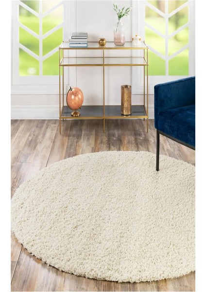 Soft Shaggy Doğal Kaymaz Taban Daire Halı 100X100 120X120
