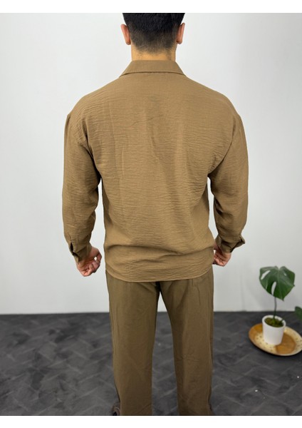 Oversize Soft Keten Erkek Gömlek