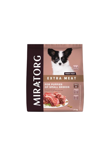 Extra Meat Puppy Mini Sığır Etli Küçük Irk Yavru Köpek Maması 1,5 kg