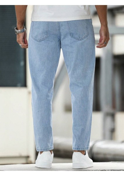 Erkek Boyfriend Fit Denim Jean Kot Pantolon fırsatları