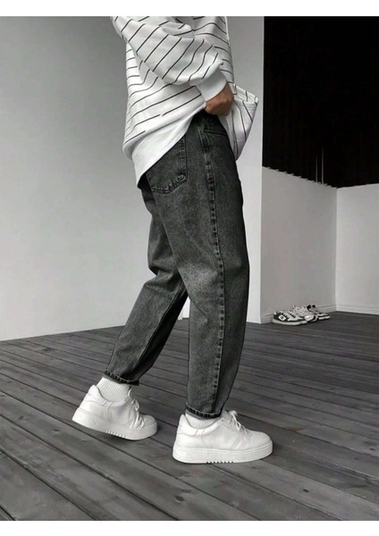 Erkek Boyfriend Fit Denim Jean Kot Pantolon fırsatları