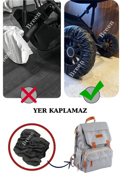 Siyah Baston Bebek Arabası Tekerleği Koruyucu Kılıf, Yer Kaplamaz, Su Geçirmez, Toz Geçirmez modelleri