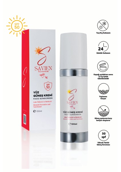 Ton Eşitleyici ve Leke Önleyici Besleyici Yaşlanma Önleyici Doğal Günlük Yüz Güneş Kremi 50 SPF + 100ML fiyatları