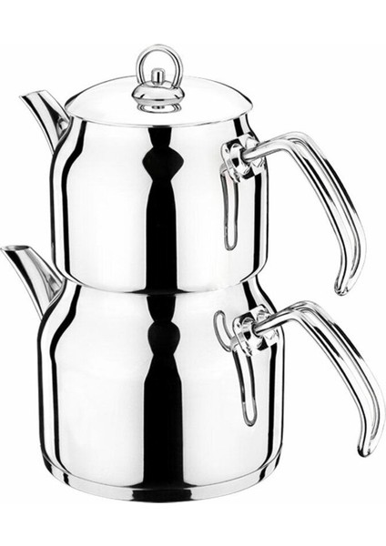 Çaydanlık Takımı Imaj Aile Boy Silver Çelik Kulp AKD118 - METALKULP 0289 8079