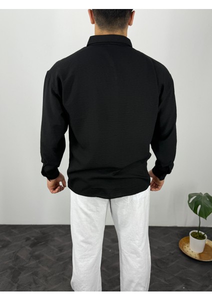 Oversize Soft Keten Erkek Gömlek
