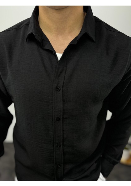 Oversize Soft Keten Erkek Gömlek
