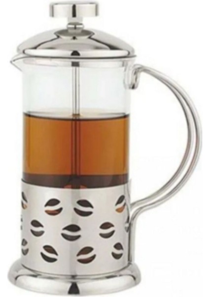 800 ml metal kulplu French Press, cam gövde, şık ve kullanışlı tasarım