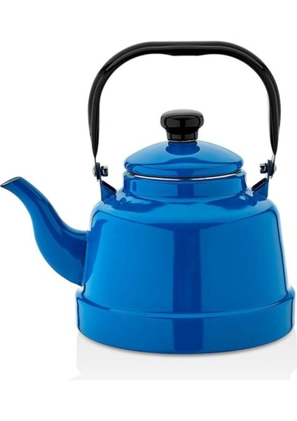 Büyük Emaye Demlik 4.2L Mavi Üstten Saplı, Şık ve Dayanıklı Tasarım