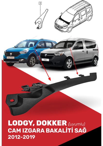 Lodgy Dokker Uyumlu Cam Izgara Bakaliti Sağ - 668229972R