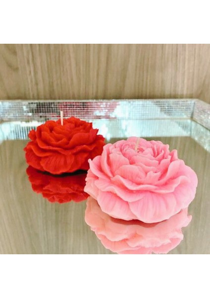 Beyaz,pembe ve Kımızı Şakayık Kokulu Mum 3'lü