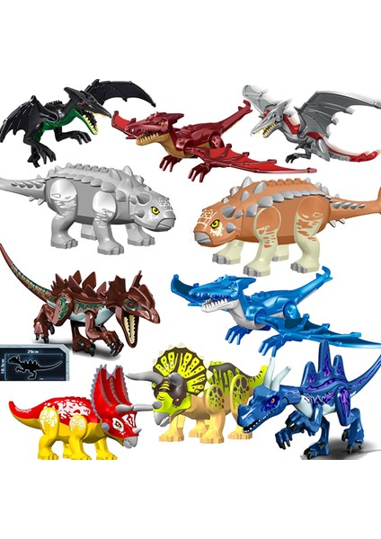 No.1 Tarzı Büyük Dinozor Dünyası Oyuncak Yapı Taşları Ankylosaurus Triceratops Model Çocuklar Için Hediye (Yurt Dışından)