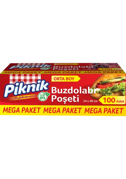 Buzdolabı Poşeti Orta - Mega 100'LÜ