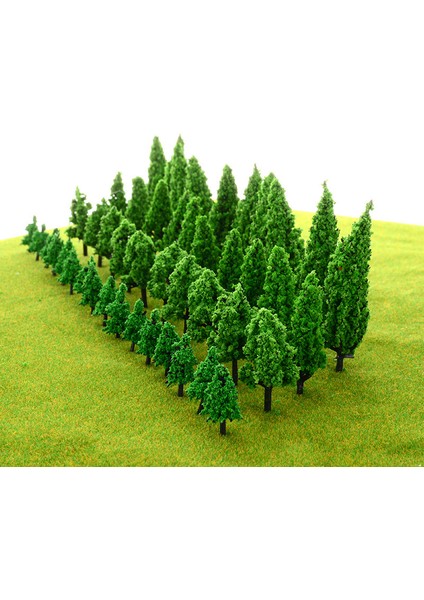 4cm 10 Adet Tarzı Koyu Yeşil Model Ağaçlar Ölçek Tren Park Demiryolu Ray Düzeni Savaş Oyun Alanı Sahne Diyarama Oyuncaklar 3cm-5cm (Yurt Dışından)