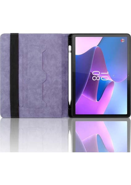 Lenovo Xiaoxin Pad Pro 12.7 2023 / P12 Için Kabartmalı Pu Kılıf (Yurt Dışından)
