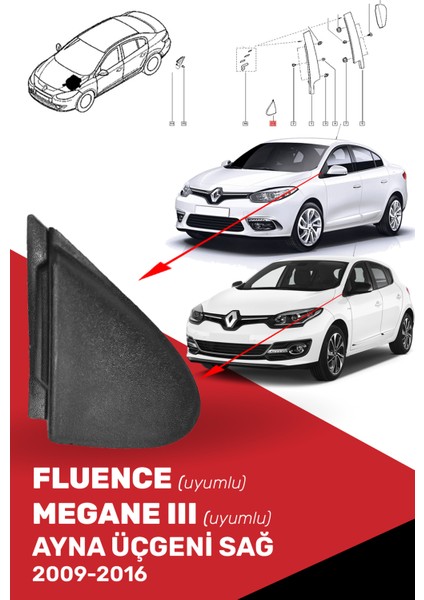 Fluence Ayna Üçgeni Sağ - 638740012R
