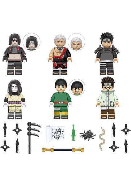 1 Takım KDL803 Stili Anime Naruto Yapı Taşları Uzumaki Sasuke Sakura Kakashi Itachi Kisame Orochimaru Aksiyon Figürleri Tuğlalar Oyuncaklar Hediye Çocuklar Oyuncakları (Yurt Dışından)