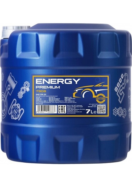 Mn7908-7 Mannol Energy Premıum Sae Fully Synthetic 5W-30 7 L Motor Yağı (2024) Apı Sn/Ch-4 Acea C3