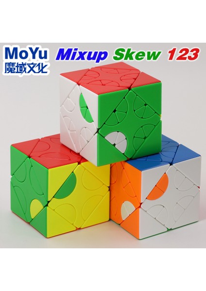 Mxup Skew 2 ve 3 Stili Moyu Meilong Skew Cube 3x3 Mixup Eğik Sihirli Bulmaca Stickerless 6 Yüz Hunyuan Dönme Küpü Versiyon Eğitici Oyuncaklar 3*3 (Yurt Dışından)