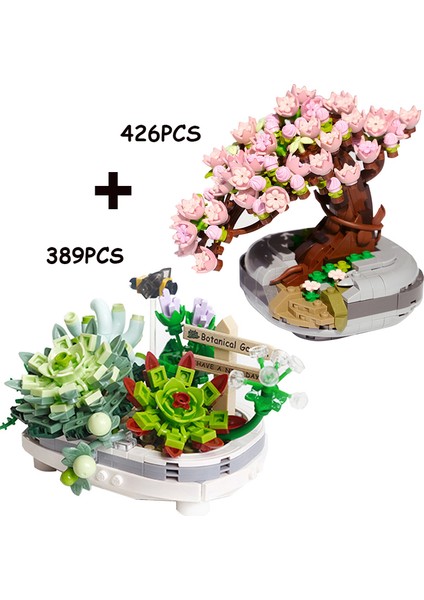 Üç Set Kutu Stili Yok Moc Yaratıcı Loz Mını Çiçek Saksı Bitki Yapı Taşı Şehir Kiraz Ağacı Dekorasyon Tuğlaları Kendin Yap Noel Erkek Çocuk Oyuncakları Hediyeleri (Yurt Dışından) fiyatları