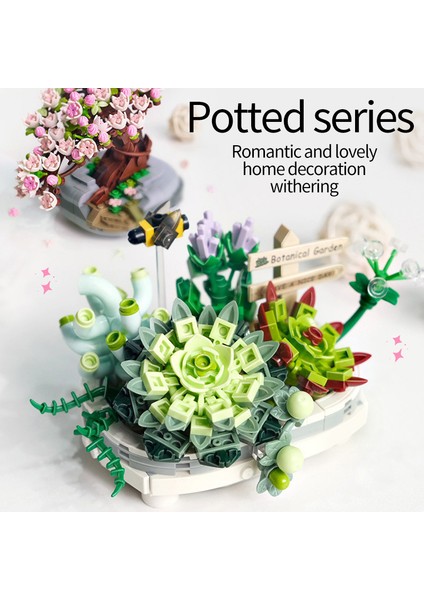 Üç Set Kutu Stili Yok Moc Yaratıcı Loz Mını Çiçek Saksı Bitki Yapı Taşı Şehir Kiraz Ağacı Dekorasyon Tuğlaları Kendin Yap Noel Erkek Çocuk Oyuncakları Hediyeleri (Yurt Dışından) modelleri