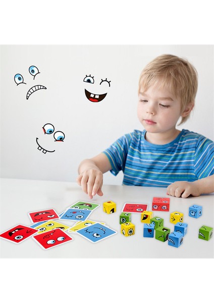 YZ24-KUTU Stili Yok Yeni Montessori Ifade Bulmaca Yüz Değiştirme Küpü Oluşturma Blokları Oyuncaklar Erken Öğrenme Eğitimi Eşleştirme Oyuncak Çocuklar Hediye Için (Yurt Dışından) modelleri