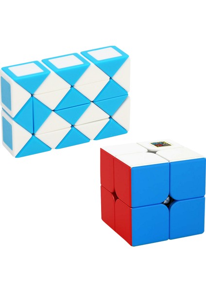 2x2 Yılan Stili Moyu Meilong Hediye Paketi 3 Stickerless Cubo Magico Profesyonel Hız Küpleri Eğitici Oyuncaklar Için Öğrenciler (Yurt Dışından)