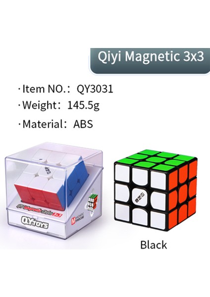 3x3 M Siyah Stil Qiyi Manyetik Siyah Sihirli Küp 3x3 Mofangge Ms Hız Küpü Etiketsiz Mıknatıslar Cubo Magico Eğitici Oyuncaklar (Yurt Dışından)