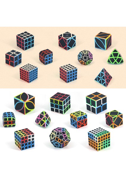 5X5X5 Karbon Stili Qıyı Ms 2x2 Sihirli Küp Seti - Profesyonel Cubing Skewb Hayalet Bulmacalar Stickerless Antistres Paketi (Yurt Dışından)