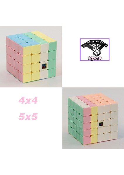 Macaron 4x4 5x5 Stili Moyu Meilong Sihirli Küpler Macaron X2 3x3 4x4 5x5 Profesyonel Hızlı Pembe Küp Stickerless Bulmaca (Yurt Dışından)