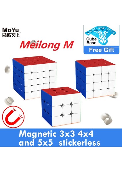 3x3 4x4 M Stili Yeni Moyu Meilong M Manyetik Sihirli Küp Mıknatıslı Bulmaca 2x2 3x3 Cubo Magico 4x4 5x5 M Çocuk Hediyesi (Yurt Dışından)