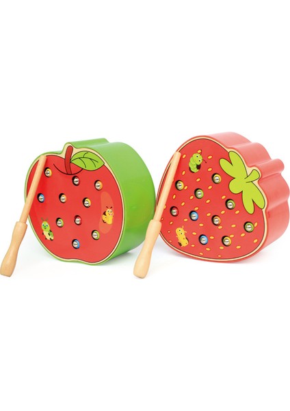 C 10 Solucan Stili Bebek Oyuncakları Ahşap 3D Bulmaca Erken Çocukluk Eğitici Oyuncaklar Montessori Manyetik Çilek Elma Kurt Oyunu Renk Bilişsel (Yurt Dışından) indirimleri