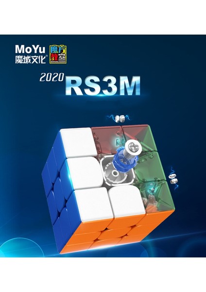 RS3M 2020 Siyah Stil Moyu RSX3X3 Manyetik Küp Sihirli Küp RS3M 3x3 Hızlı Küp Rs3 M Manyetik Küp Bulmaca Küpler Çocuklar Için Oyuncaklar (Yurt Dışından)