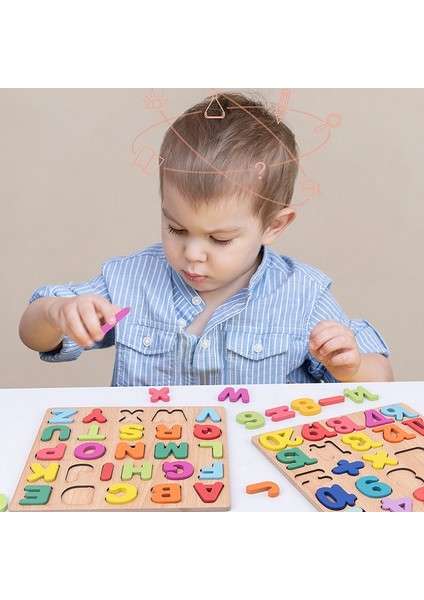 Mektup Bulmaca Stili Çocuklar Için Erken Eğitim Oyuncakları Yüksek Kaliteli Ahşap Ingilizce Alfabe Sayı 3D Bulmaca Bilişsel Eşleştirme Zeka Oyunları (Yurt Dışından)