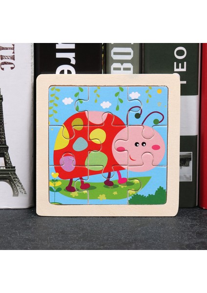 Uğur Böceği Tarzı Çocuklar Için Ahşap 3D Bulmaca Jigsaw Tangram Oyuncak Bebek Karikatür Hayvan Trafik Bulmacaları Zeka Çocuk Oyuncak Eğitim Öğrenme Oyuncakları (Yurt Dışından)