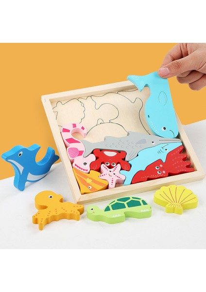 Rastgele 2 Adet Tarzı Çocuklar ve Bebekler Için Sıcak Çizgi Film Hayvan 3D Ahşap Bulmaca Oyuncakları - Meyve ve Sebze Araç Tahta Puzzle Oyuncak (Yurt Dışından)