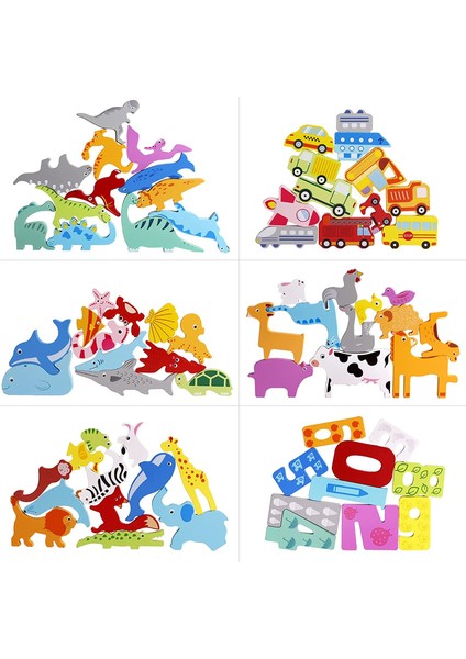 Rastgele 2 Adet Tarzı Çocuklar ve Bebekler Için Sıcak Çizgi Film Hayvan 3D Ahşap Bulmaca Oyuncakları - Meyve ve Sebze Araç Tahta Puzzle Oyuncak (Yurt Dışından)